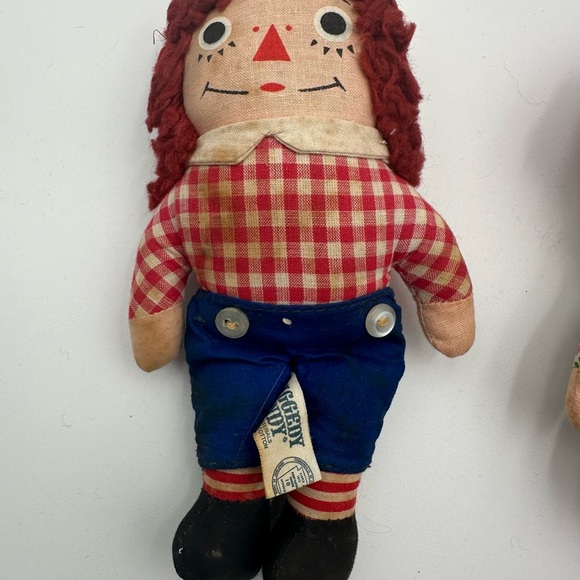 Vintage 70s Original Raggedy Ann & Raggedy Andy 7" Dolls Knickerbocker Tagged - Picture 5 of 7